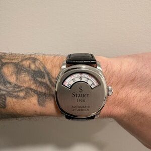 Vintage Looking1930 Silver and Black Men's Watch